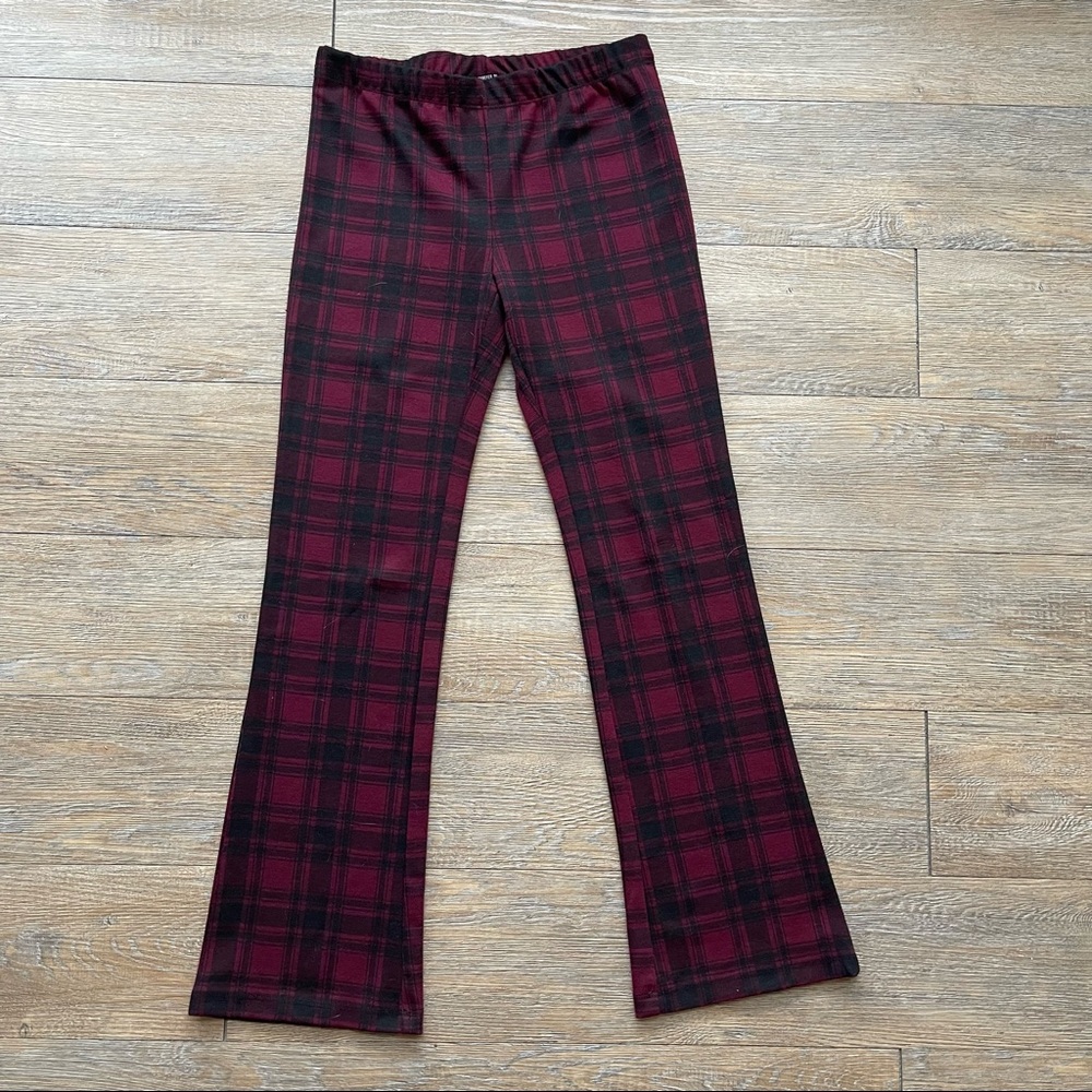 Forever21 - Girl's - Purple and Black Plaid Bell Bottom Pants - Size 13/14